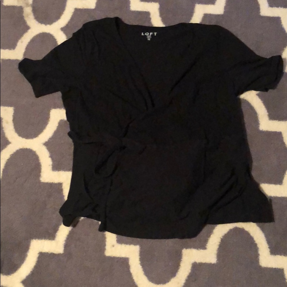 Black cotton wrap top